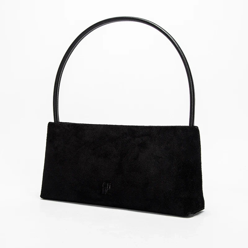 Solid Simple Classic Style Velvet Underarm Bag Elegant Fashion Design Seasonal New French Vintage Shoulder Bag