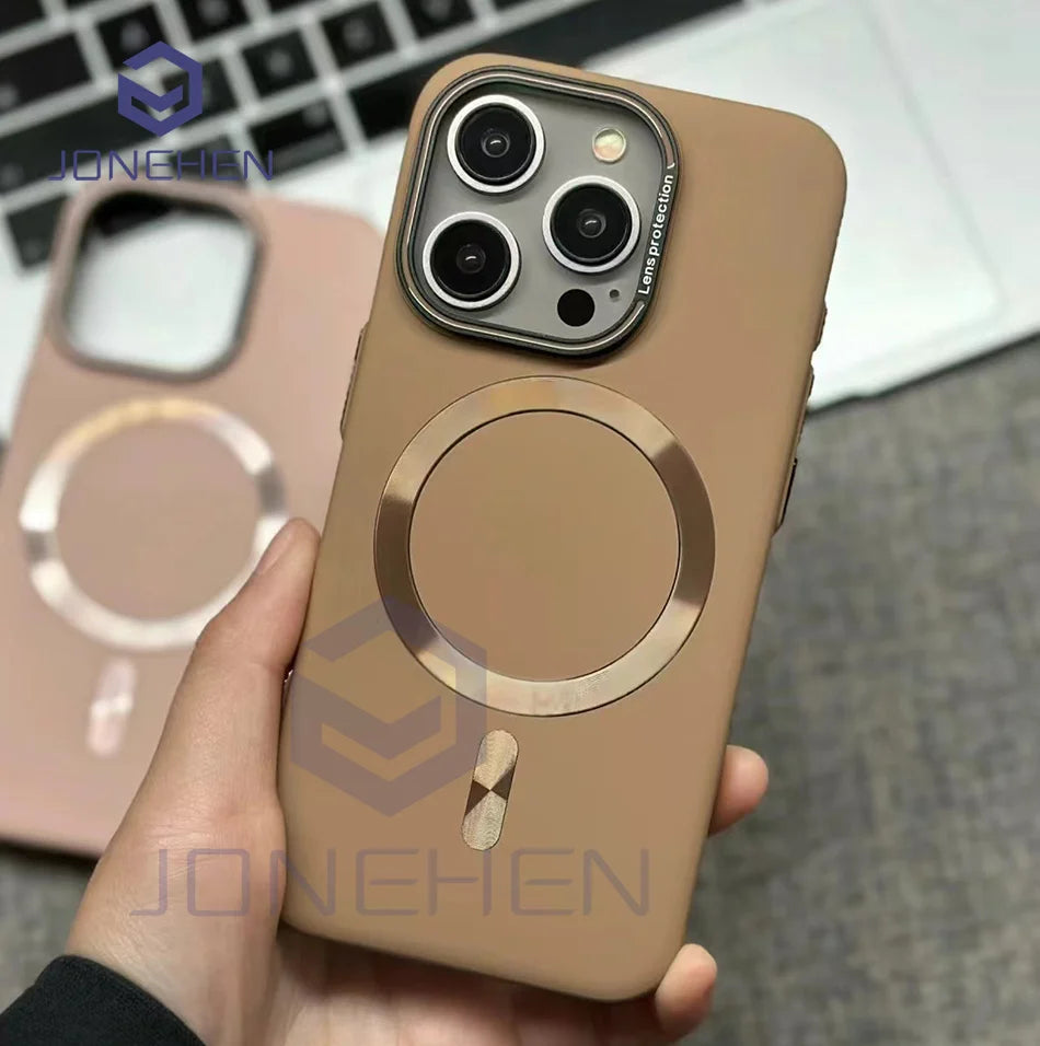 Luxury Solid Color Matte Magnetic Wireless Charge Case For Magsafe For iPhone 15 14 13 12 16 17 Pro Max Ultra Thin Hard PC Cover