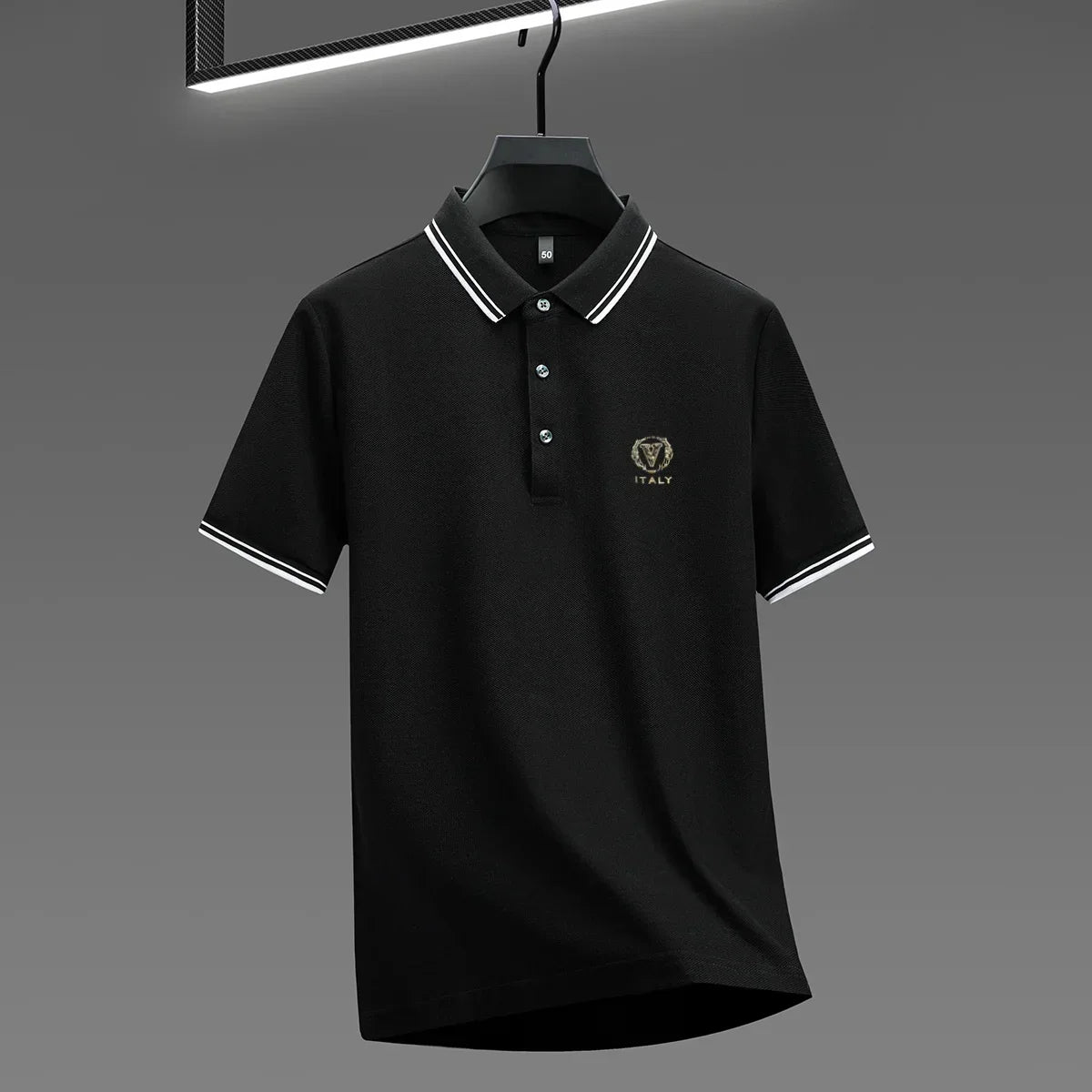 100% pure cotton men's polo shirt high-end brand unique letter printed short sleeve summer new comfortable casual lapel T-shirt