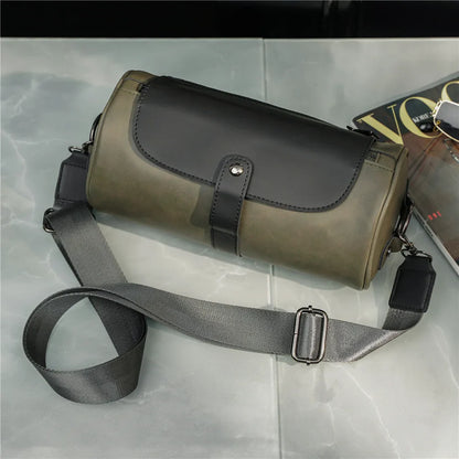 Luxury Retro Barrel Shaped Shoulder Bags Men Crossbody Bag Fashion Design Messenger Bag Mens Crossbody Shoulder Bag Male 2021