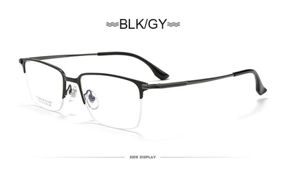 Pure Titanium Half Frame Business Eyeglasses Frames Anti-blue Light Reading Glasses Men's Customized Prescription X15119B