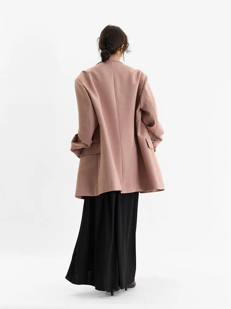 A Must-Have for Commuting~ 2026 Spring Women's Plus-Size Casual Blazer with Shoulder Pads, Oversized Loose Fit with a High-End Feel