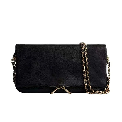 Luxury Design Bag for Women Fashionable Black Leather Ladies Crossbody Bag 2026 New Style Retro Single Shoulder Envelope Bag