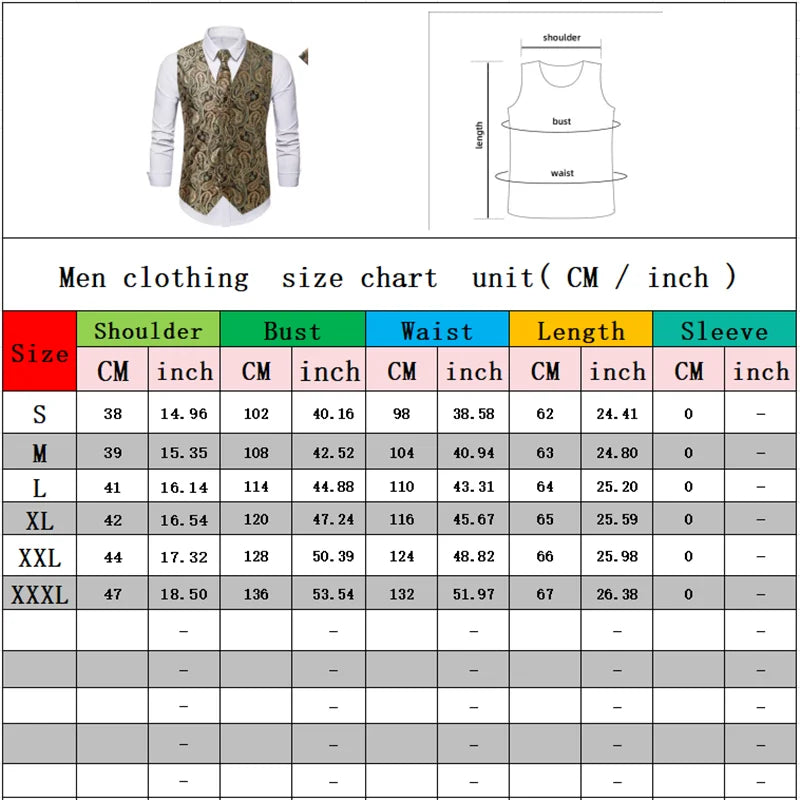 New Men Jacquard Splicing Thin Loose Suit Vest Fashion Homme Wedding Dance Party Dress Waistcoat Free with Tie