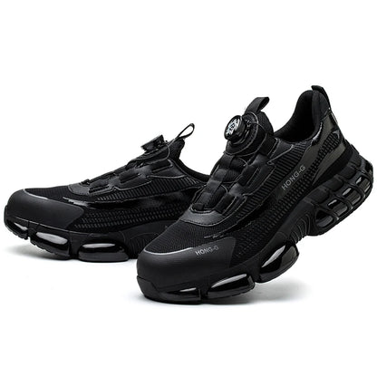 Rotating Button Safety Shoes Men Anti-smash Anti-puncture Work Shoes Fashion Men Safety Sport Shoes Security Protective BootsMen