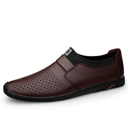 Upscale Genuine Leather Men Loafers Brown Black Cow Leather Penny Loafers Adult Office Career Mens Shoes Sneakers Driving Shoes