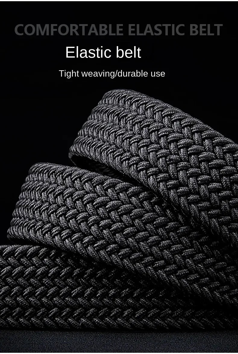 Men Belt Braided Elastic Belt for Men Stretchy Woven Canvas Fashion Belt for Versatile Jeans and Pants
