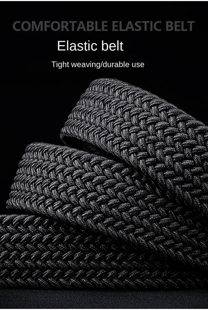 Men Belt Braided Elastic Belt for Men Stretchy Woven Canvas Fashion Belt for Versatile Jeans and Pants