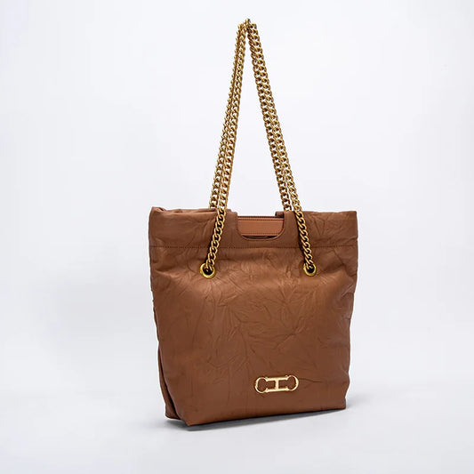 Body Design Solid Color Large Capacity Fashionable New Product Women's Shoulder Bag Chain Shoulder Strap Unique Folded Bag