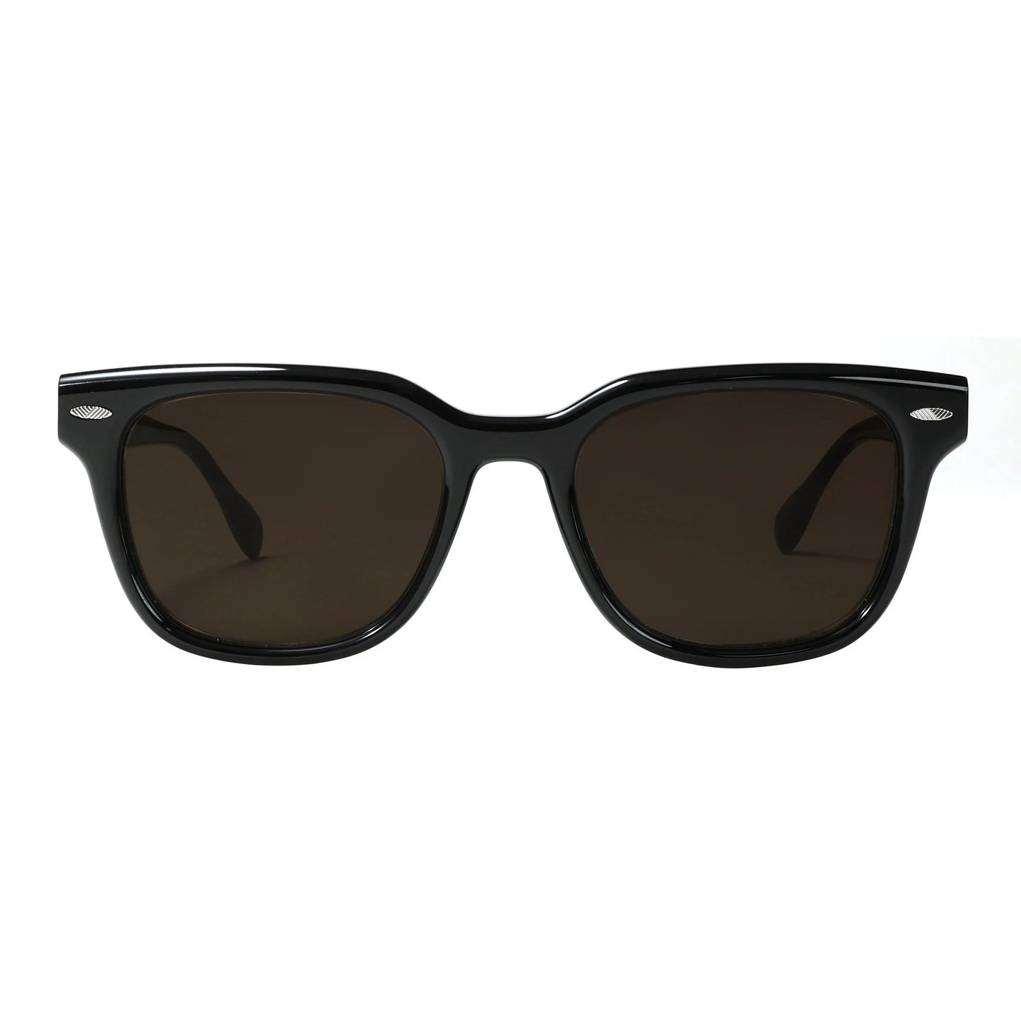 Black Acetate Sunglasses Vintage Rivet UV400 Non Polarized Lens Unisex High End Designer Sun Glasses Retro
