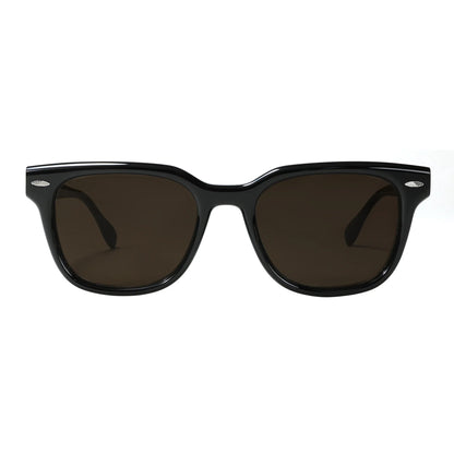 Black Acetate Sunglasses Vintage Rivet UV400 Non Polarized Lens Unisex High End Designer Sun Glasses Retro