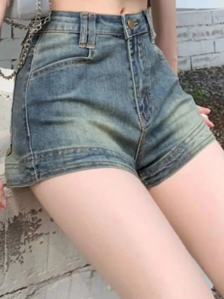 Summer Women Korean Retro Sexy Thin Hot Denim Shorts Jeans Lady Mini Pants Girls Tight Elastic High Street Ultra Short Jeans