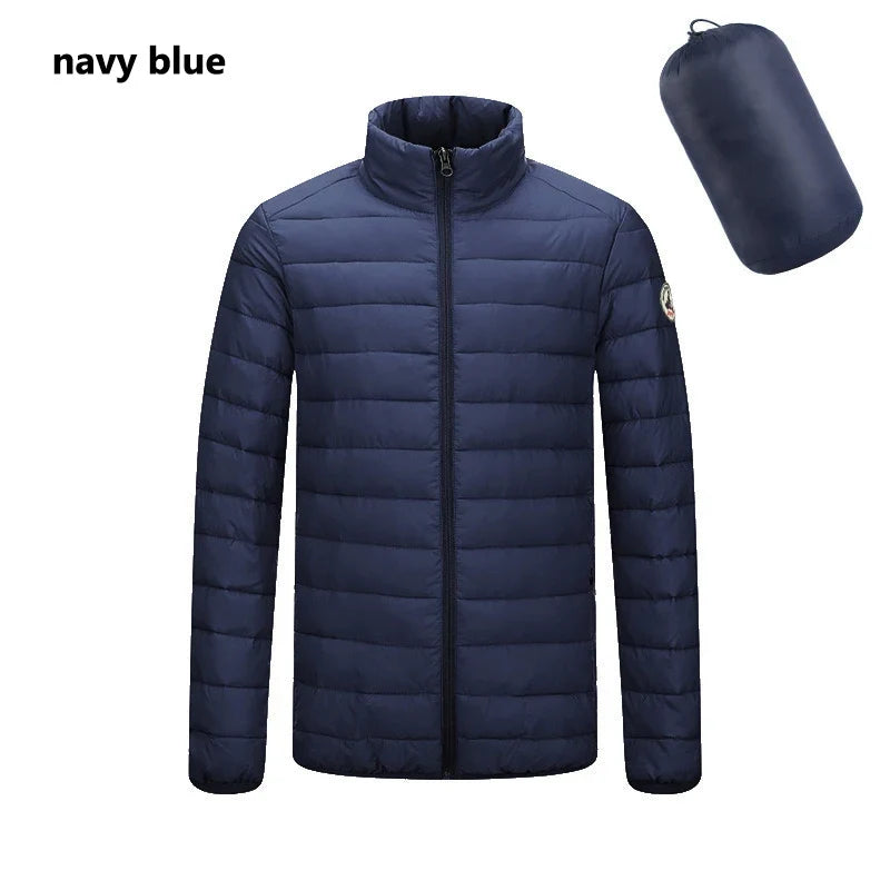 Spring Autumn Men Women With Embroidery Zipper Sleeveless Vest Front Light Thin Hooded Down Long sleeves Jacket Warm Windproof