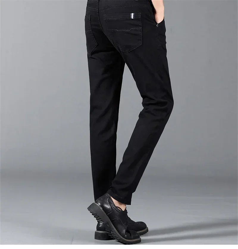 New Mens Spring Summer Business Casual Pants Fashion Cotton Soft Stretch Straight Classic Trousers Korean Solid Color Man Pants