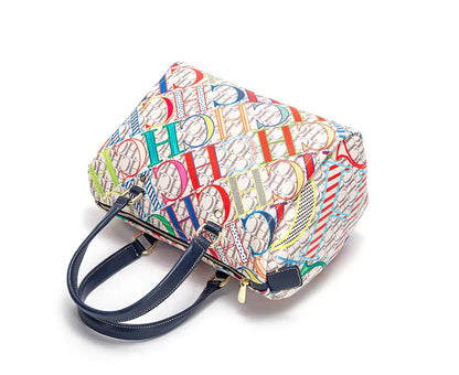 Colorful Print Design Spacious New-Style Women's Tote Bag Unique Prints Fashionable Women's Clutch Bag