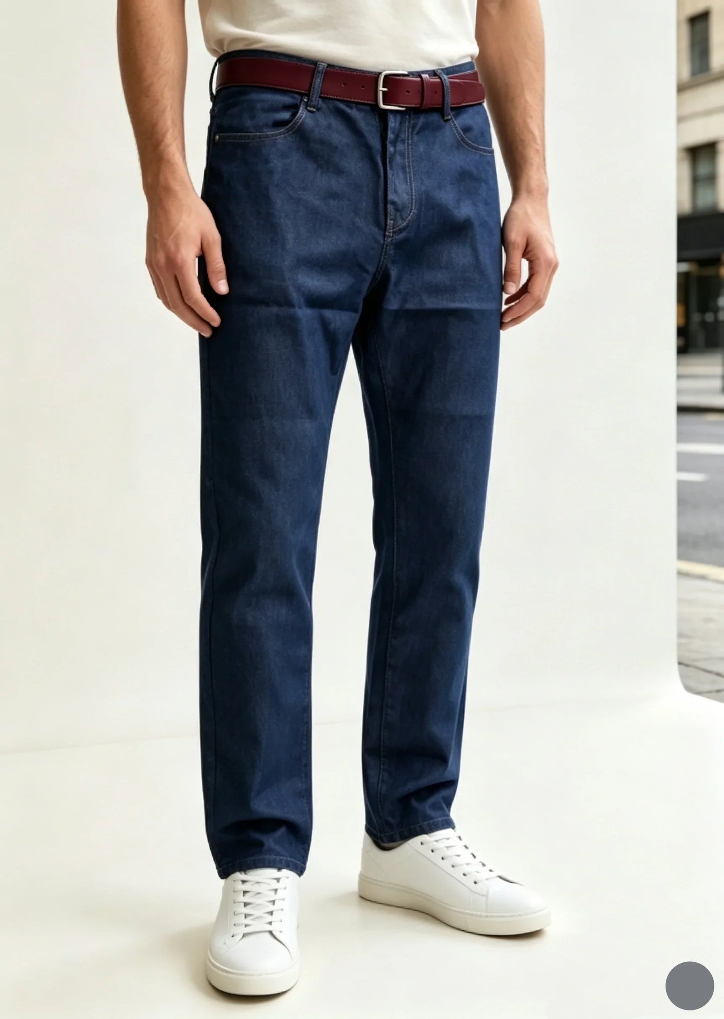 2026 new light luxury business comfortable men's jeans, high-end blue and black casual versatile pants straight leg men's pants