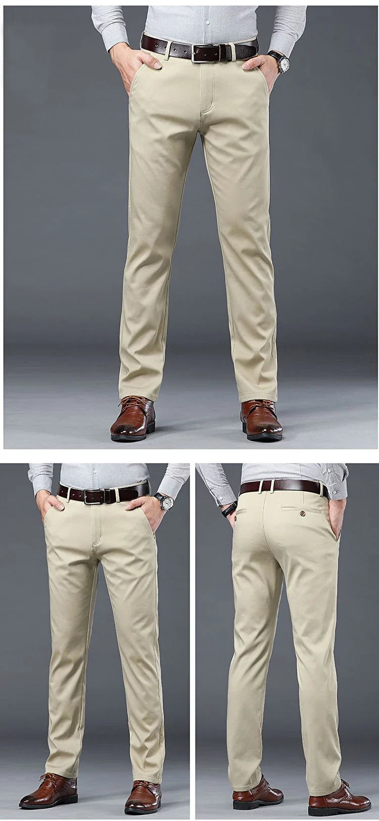 Summer Thin Men's Slim Suit Pants Fashion Business Casual Cotton Green Black Khaki Trousers Male Brand Clothing 30-40