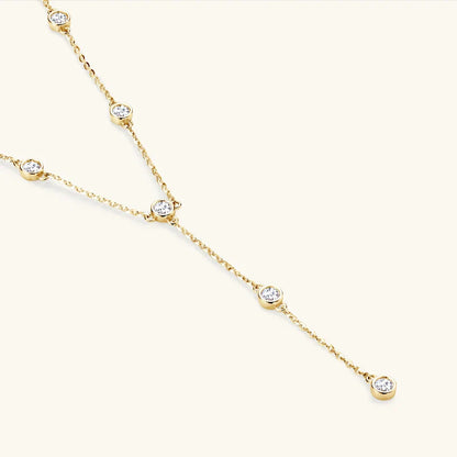 Collares Mujer 3mm 0.1ct Moissanite Necklace 925 Sterling Silver Y-shaped Pendant Necklaces For Women Unique Jewelry Gift