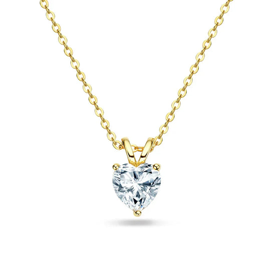 1ct Certified Heart Cut Moissanite Necklace for Women Classic 100% S925 Sterling Silver Pendant Jewelry Wholesale GRA