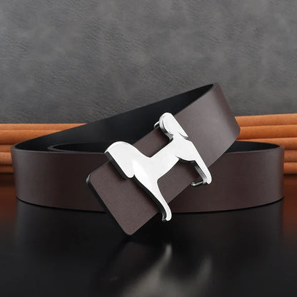 High grade Stainless steel horse slide buckle men belts 3.8cm wide genuine leather Waistband cowboy casual ceinture homme