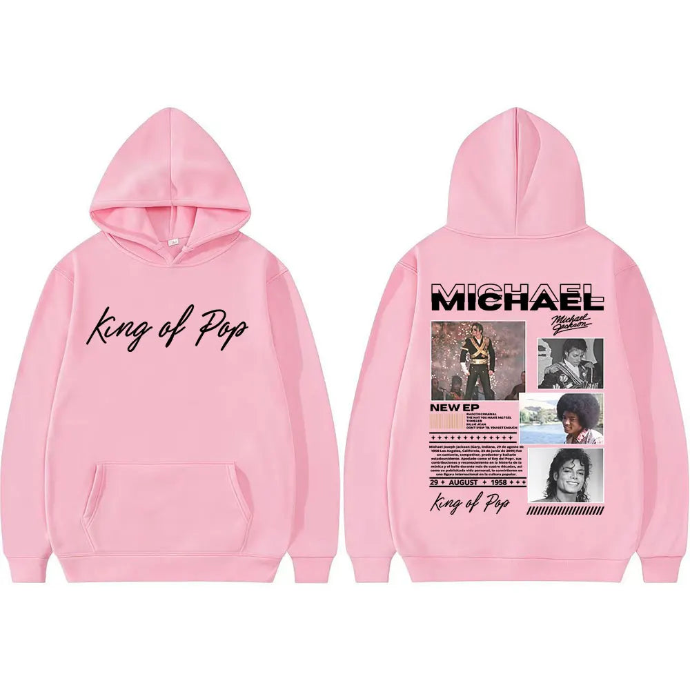 King of Pop Michael Jackson Bad Era Hoodies Men's Clothes Fashion Hip Hop Punk Sweatshirt Long Sleeve Oversized Hoodie Pullovers