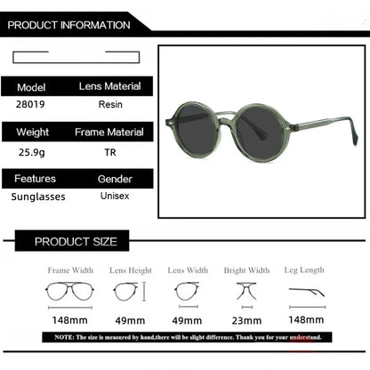 Fashion TR90 Round Big Frame Myopia Optical Prescription Gray Sunglasses For Women Men Driving Fishing Retro Sunglasses 0 to-6.0