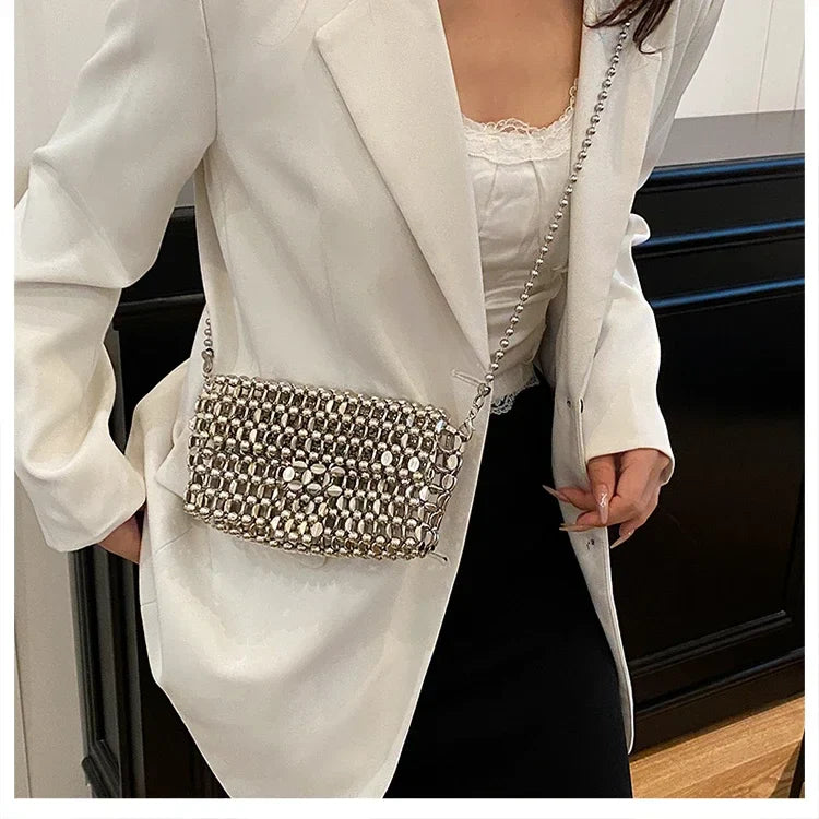 PU Sense of Luxury Solid Color Evening Bags Hollow Out Temperament 2025 Hot Sale Ladies Bags Versatile Fashion Shoulder Bags