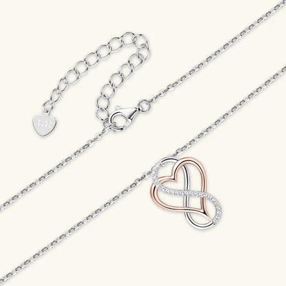 Certified Full Moissanite Heart Infinite Pendant Necklace for Women 925 Sterling Silver Chain Fine Jewelry Gift Collare