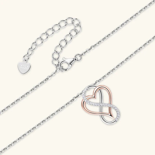 Certified Full Moissanite Heart Infinite Pendant Necklace for Women 925 Sterling Silver Chain Fine Jewelry Gift Collare
