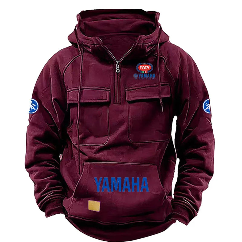 Zipper Hoodie for Outdoor Sports Enthusiasts, 2026 New Men's Fashion Half-Zip Pocket Autumn-Winter Hooded Sweatshirt