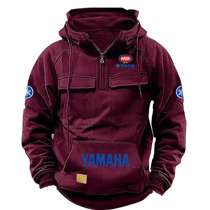 Zipper Hoodie for Outdoor Sports Enthusiasts, 2026 New Men's Fashion Half-Zip Pocket Autumn-Winter Hooded Sweatshirt