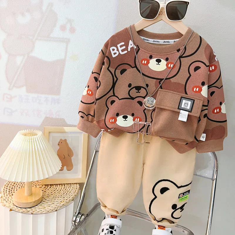 New Autumn Baby Clothes Children Boys Cartoon T-Shirt Pants 2Pcs/Set Kids Girls Outfits Toddler Casual Costume Infant Tracksuits
