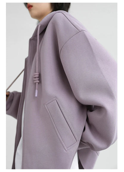 Women Sweatshirts Hoodies Solid Loose Casual Hooded Female Tops Lady Coat Medium Length Overcoat Spring Autumn 2025