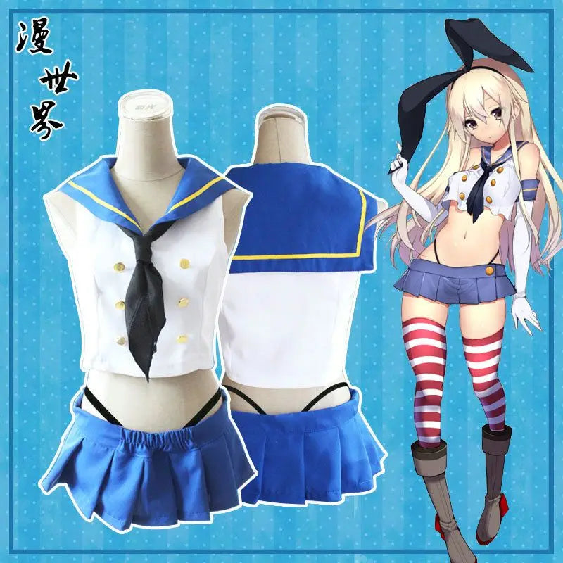 Collection Kancolle Fleet Kanmusu Shimakaze Cosplay Costume Anime Girls Sailor Suit For Women Sexy Summer Dress Full Set