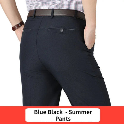 Mens Summer Casual Suit Thin Pants Classic Formal Business Fashion Autumn Thick Stretch Trousers Male Brand Clothes GOZBKF