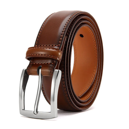 Men's Leather Belt Needle Buckle Belt Casual Genuine Leather LONG Large Belts Cowhide Belts for Man