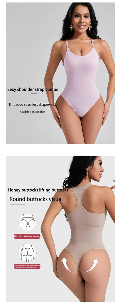 Seamless Shapewear Bodysuit Women Fajas Colombianas Full Body Shaper Thong Soft Tummy Control Butt Lifter Slimming Underwear