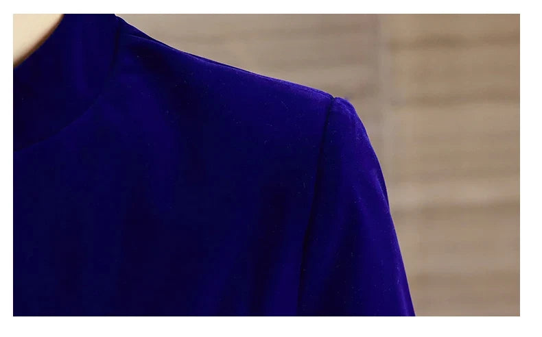 Men's Light Luxury Golden Velvet Coat Youth Fashion Trend Solid Color Stand Collar MAO Suit Handsome Boutique Item