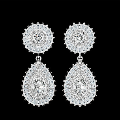 Popular Water Drop Bridal Jewelry Sets For Women Gold Plated CZ Zircon 4pcs Necklace Earring Sets Dubai Wedding Jewelry