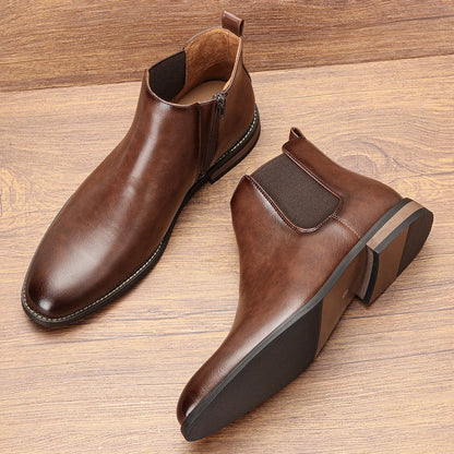 Chelsea Men Boots Fashion Brand Comfortable Leather Ankle Boots