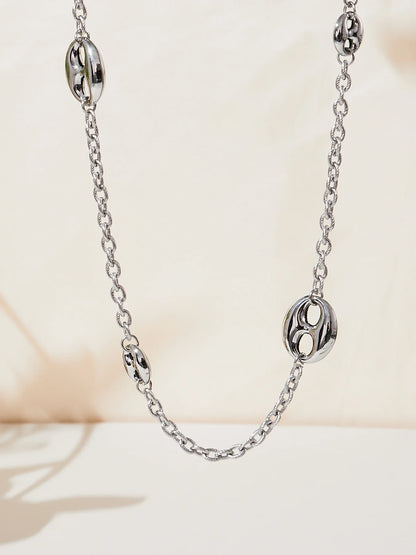Nivora Chunky Pig Nose Ring Sweater Chain Necklaces for Women Stainless Steel 18K PVD Gold Plated Collar Choker Jewelry Gifts