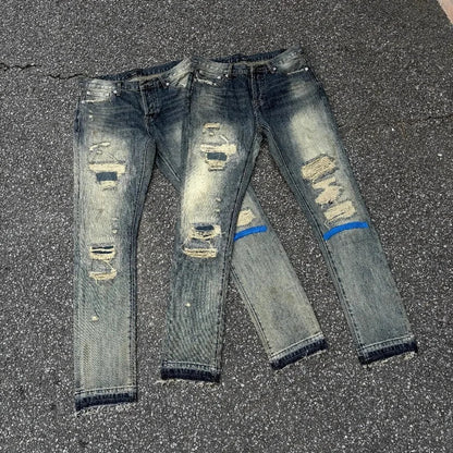 Brand New Undercover Washed Thunderbolt Fit Straight PANT Jeans Cotton Denim Pants Comfort Casual Jeans Size 1 2 3 #E137