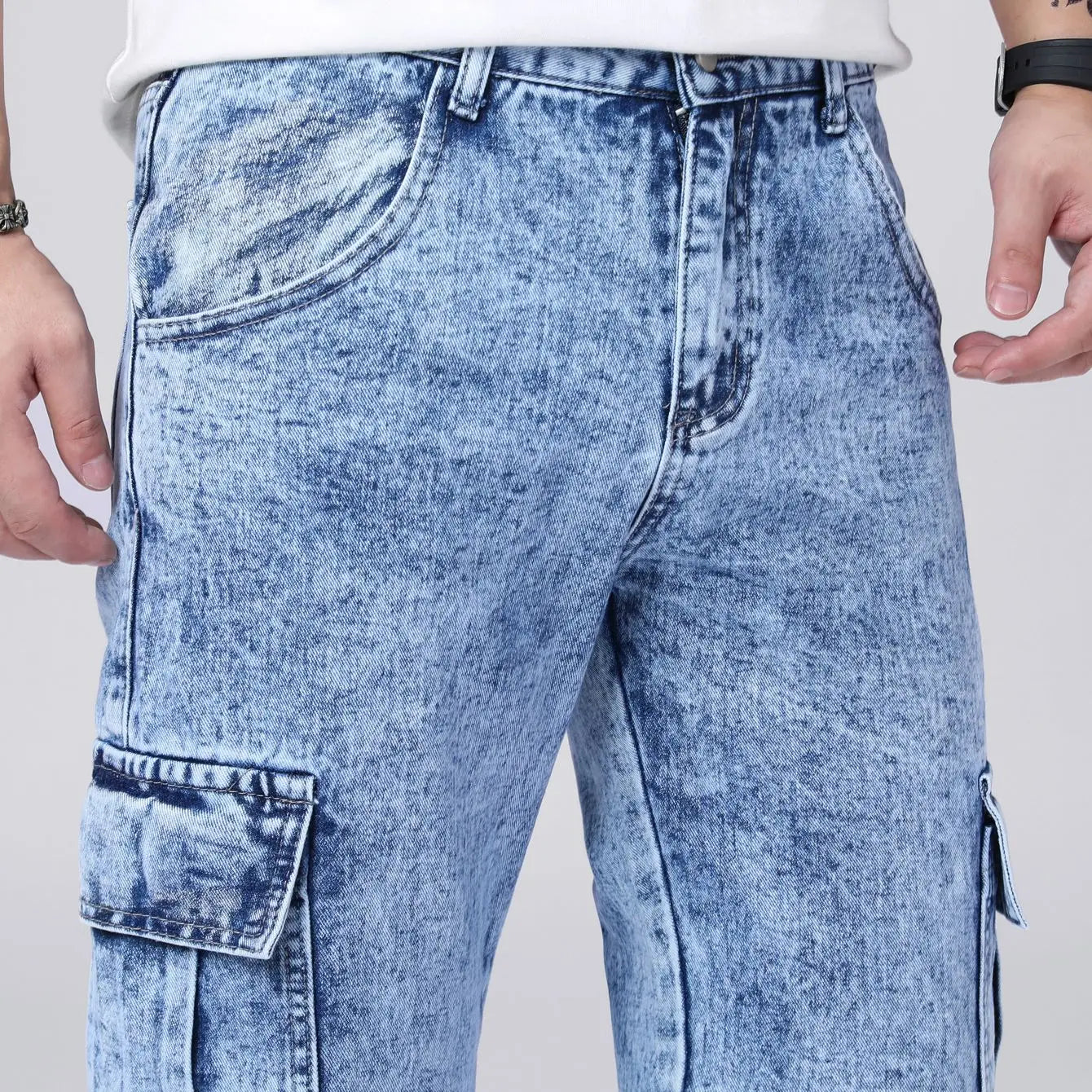 Men's Loose Straight Leg Jeans American Fashion Brand Casual Workwear Comfortable Fit Classic Style