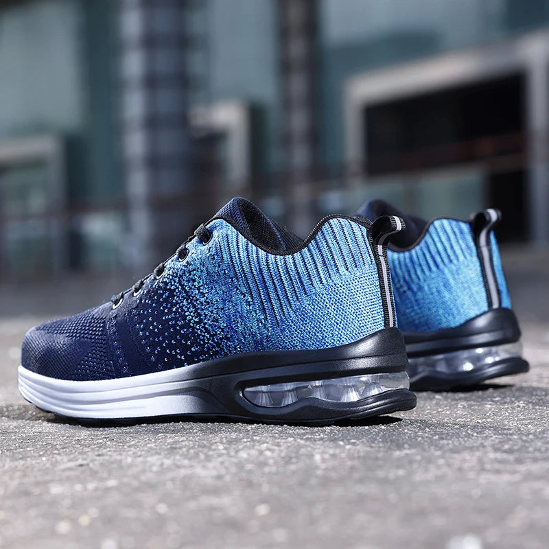 Lightweight Safety Shoes Women Men Air Cushion Work Sneakers Steel Toe Shoes Construction Safety Boots Anti-smash Work Shoes