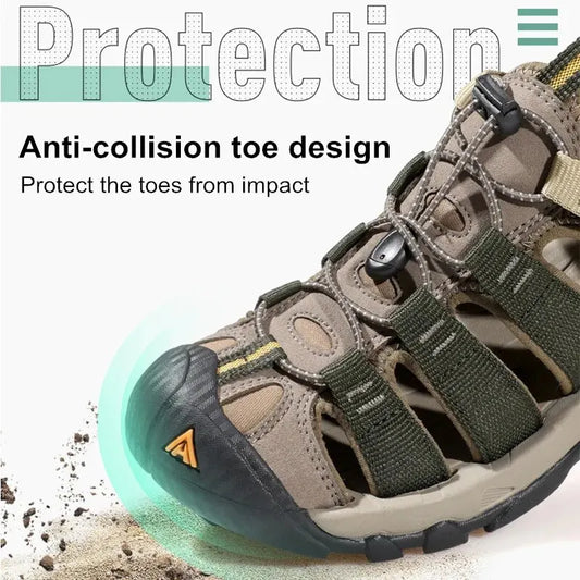 Summer Outdoor Sandals for Men Breathable Hiking Shoes Water Beach Mens Sandals Camping Climbing Aqua Sneaker