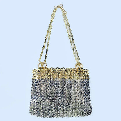 2024 Hot selling metal sequin high-capacity mobile phone cross-body chain bag handmade bag for women's fashion trend
