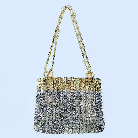 2024 Hot selling metal sequin high-capacity mobile phone cross-body chain bag handmade bag for women's fashion trend