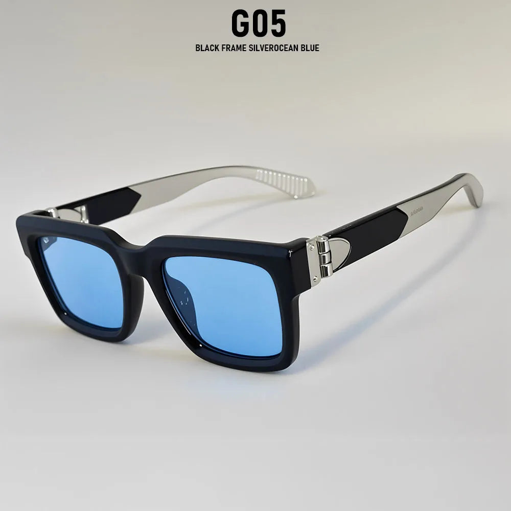 Blue Square Sunglass Men Luxury 2026 Sunglasses Women Trendy Woman Vintage Designer Fashion Glasses Gafas De Sol Hombre Lunette