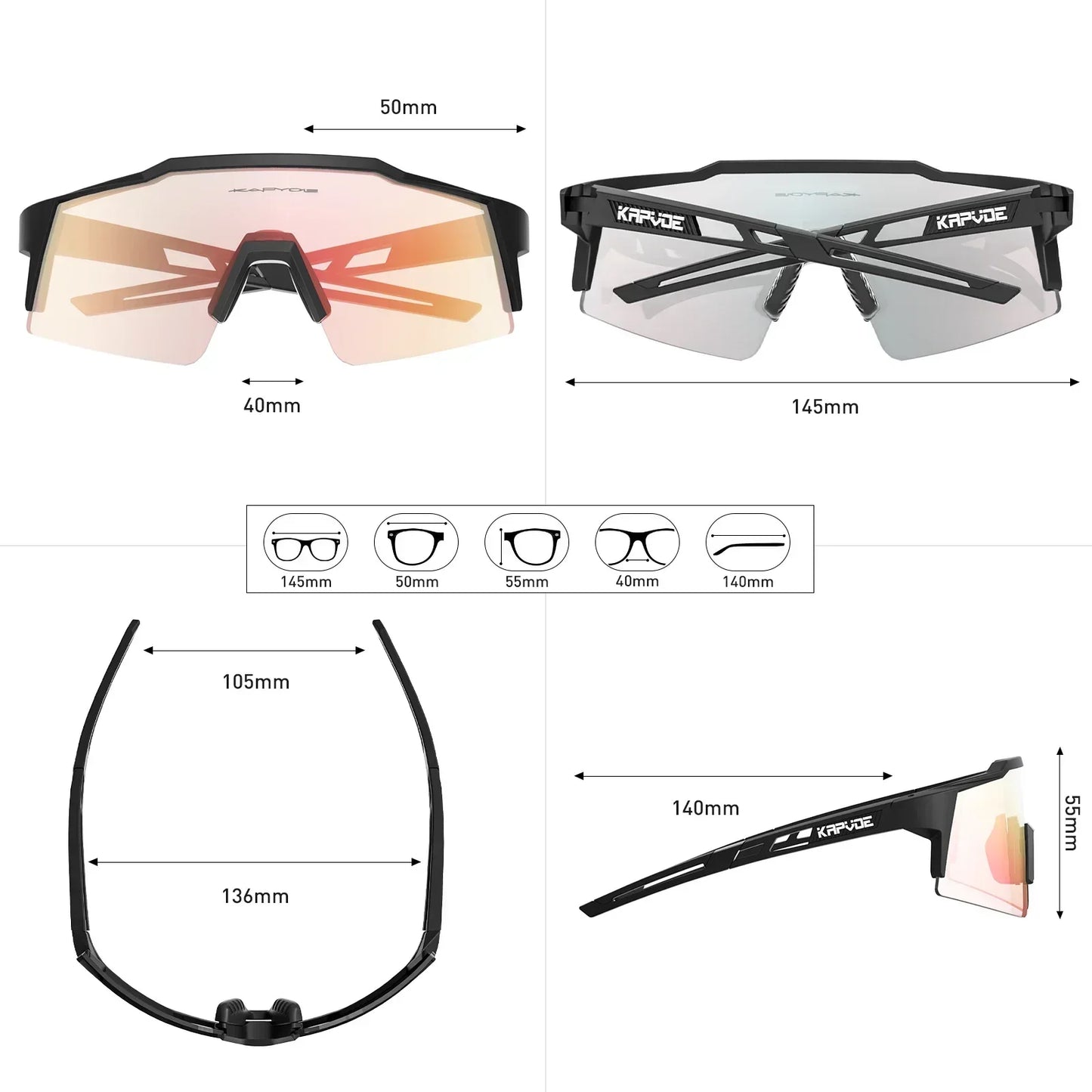Red Photochromic Cycling Sunglasses for Men Blue Photochromic Cycling Glasses Mountain New Bicycle Goggles Eyewear Sports