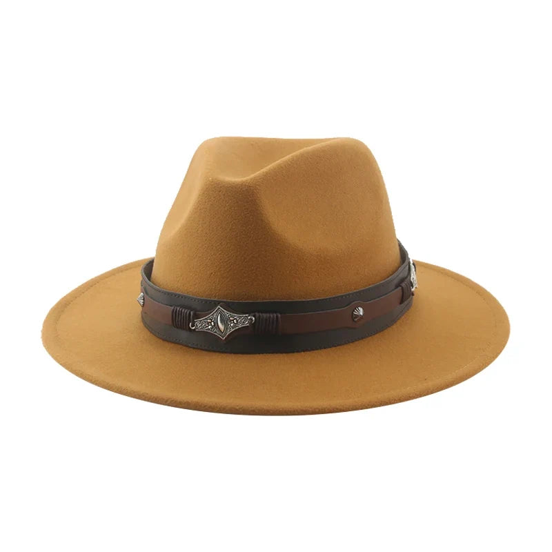 Hat Fedora Hats for Women Hats for Men Cowboy Hat Caps Big Size 62cm Western Cowboy Belt Cow Bands Fedoras Chapeau Feutre Homme